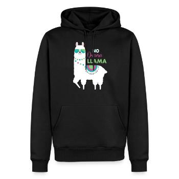 Llama - Männer Premium Bio Hoodie - Schwarz - Vorne - Nico (187cm)
