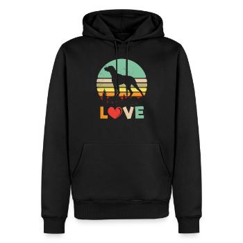 Retro Liebe Deutsch Kurzhaar Zeiger Hund Shirt - - Männer Premium Bio Hoodie - Schwarz - Vorne - Nico (187cm)