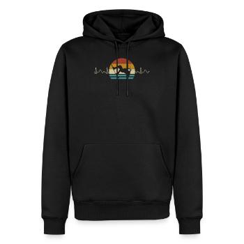 Wakeboard Wakeboarding EKG Herzlinie Puls retro - Männer Premium Bio Hoodie - Schwarz - Vorne - Nico (187cm)