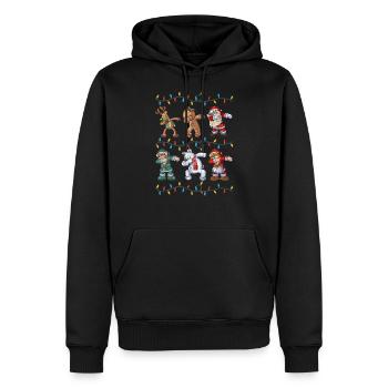 Dabbing Santa Reindeer Elf Bear Gingerbread Gifts - Männer Premium Bio Hoodie - Schwarz - Vorne - Nico (187cm)
