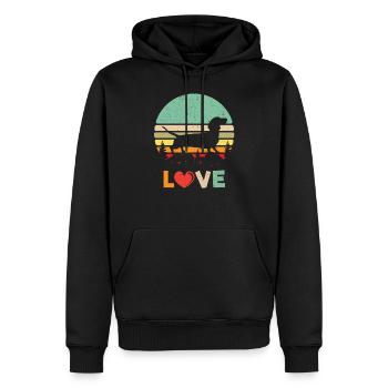 Retro Liebe Wiener Hund Shirt - Vintage Dackel Sh - Männer Premium Bio Hoodie - Schwarz - Vorne - Nico (187cm)