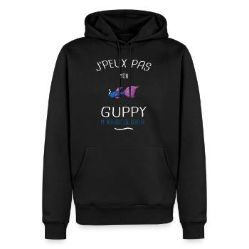 guppy aquariophile aquarium aquariophilie cadeau - Sweat à capuche Premium bio Homme - noir - Devant - Nico (187cm)
