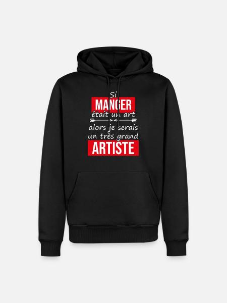 Mangeur artiste - Sweat à capuche Premium bio Homme - noir