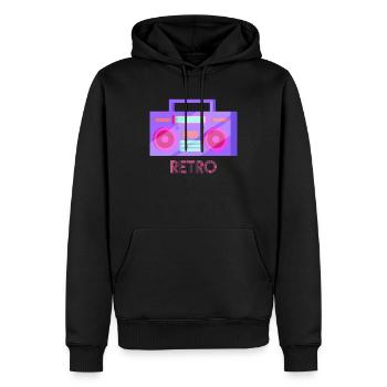 Retro Musik Boombox Vintage Geschenk - Männer Premium Bio Hoodie - Schwarz - Vorne - Nico (187cm)