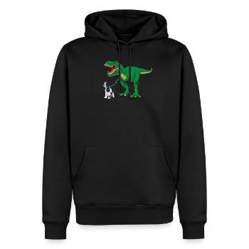 Mignon T Rex Dinosaur Dog Walking Cocker Spaniel Garçon - Sweat à capuche Premium bio Homme - noir - Devant - Nico (187cm)
