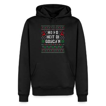 Ho Ho Hoit di Goschn Ugly Christmas Weihnachten - Männer Premium Bio Hoodie - Schwarz - Vorne - Nico (187cm)