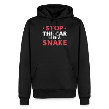 Stoppen Sie das Auto Ich sehe eine Schlange - Männer Premium Bio Hoodie - Schwarz - Vorne - Nico (187cm)