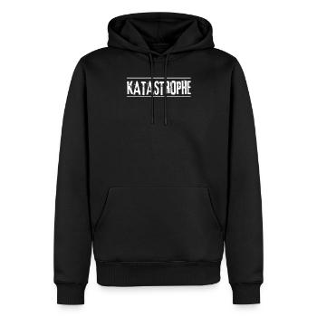 KATASTROPHE - Männer Premium Bio Hoodie - Schwarz - Vorne - Nico (187cm)