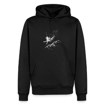 Ski saut à ski skieur - Sweat à capuche Premium bio Homme - noir - Devant - Nico (187cm)