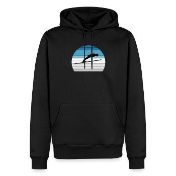 Ski saut à ski cadeau rétro - Sweat à capuche Premium bio Homme - noir - Devant - Nico (187cm)
