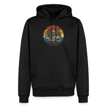 Degu degus rodent animal eighties retro vintage - Men’s Premium Organic Hoodie - black - Front - Nico (187cm)
