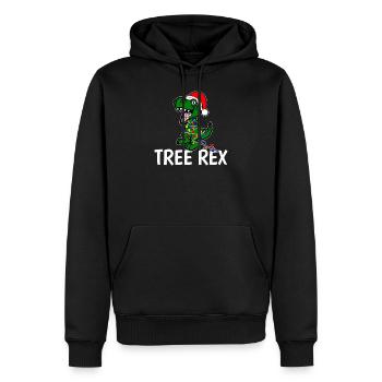 TREE REX Christmas Tree Dinosaur Gift X-Mas - Men’s Premium Organic Hoodie - black - Front - Nico (187cm)