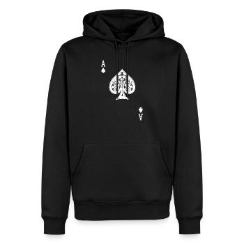 Kartenspiel Kostüm Spielkarte Pik Ass Fasching und - Männer Premium Bio Hoodie - Schwarz - Vorne - Nico (187cm)