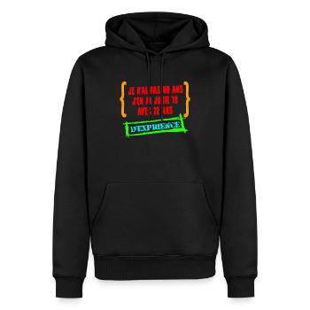 Je n'ai pas 40 ans - Sweat à capuche Premium bio Homme - noir - Devant - Nico (187cm)