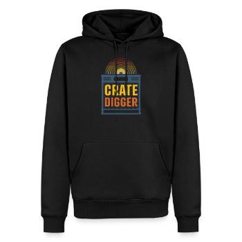 Crate Digger - LP Vinyle Collector Gift - Sweat à capuche Premium bio Homme - noir - Devant - Nico (187cm)