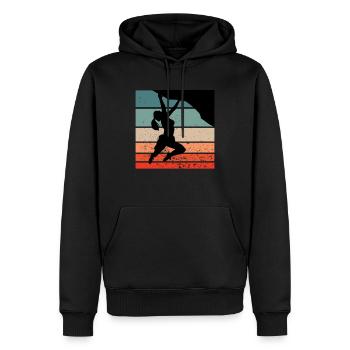 Climbing mountain mountains hiking climbing wall - Men’s Premium Organic Hoodie - black - Front - Nico (187cm)