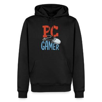PC-Gamer, Desktop Zocker - Männer Premium Bio Hoodie - Schwarz - Vorne - Nico (187cm)