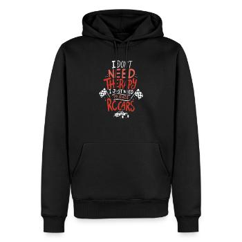 Ich brauche keine Therapie Ich brauche nur RC-Cars - Männer Premium Bio Hoodie - Schwarz - Vorne - Nico (187cm)