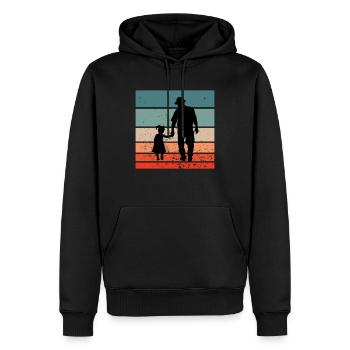 Père fille amour famille famille amour papa - Sweat à capuche Premium bio Homme - noir - Devant - Nico (187cm)