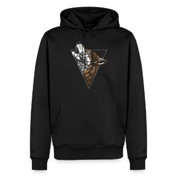 Geometrisches Logo - Männer Premium Bio Hoodie - Schwarz - Vorne - Nico (187cm)