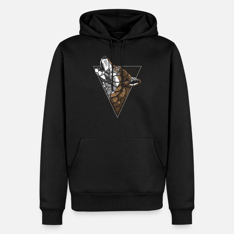 Geometrisches Logo - Männer Premium Bio Hoodie - Schwarz