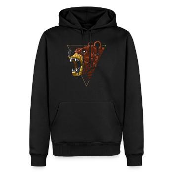 ours robot - Sweat à capuche Premium bio Homme - noir - Devant - Nico (187cm)