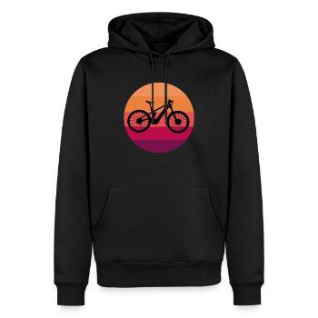 Cadeau rétro de vélo de montagne Ebike - Sweat à capuche Premium bio Homme - noir - Devant - Nico (187cm)