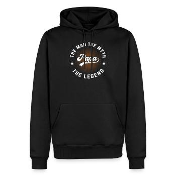 Papa The Man The Myth The Legend Father's Day Gift - Men’s Premium Organic Hoodie - black - Front - Nico (187cm)