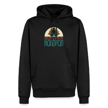 Dreaming With My Handpan Musik Yoga Relax - Männer Premium Bio Hoodie - Schwarz - Vorne - Nico (187cm)