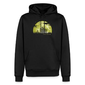 VANCOUVER Moon Light Nuit Etoiles Skyline - Sweat à capuche Premium bio Homme - noir - Devant - Nico (187cm)
