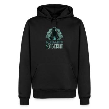 Dreaming With My Hang Drum Musik Yoga Relax Green - Männer Premium Bio Hoodie - Schwarz - Vorne - Nico (187cm)