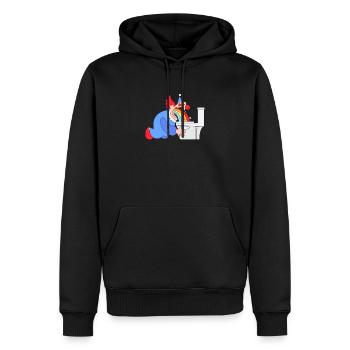Funny puking clown rainbow gift - Men’s Premium Organic Hoodie - black - Front - Nico (187cm)