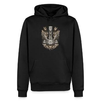 Le viking Thor Hammer Cadeau - Sweat à capuche Premium bio Homme - noir - Devant - Nico (187cm)
