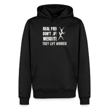 Les vrais hommes soulèvent les femmes | Danseur de ballet - Sweat à capuche Premium bio Homme - noir - Devant - Nico (187cm)