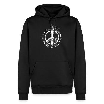 Vegan Animaux Animaux Animaux Arbre de vie - Sweat à capuche Premium bio Homme - noir - Devant - Nico (187cm)