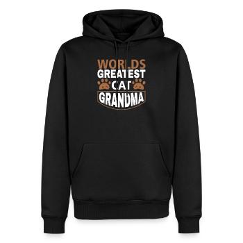Worlds greatest cat grandma grandmother cat cat - Men’s Premium Organic Hoodie - black - Front - Nico (187cm)