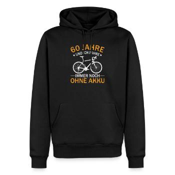 60. Geburtstag Geschenk Fahrrad Rennrad ohne Akku - Männer Premium Bio Hoodie - Schwarz - Vorne - Nico (187cm)