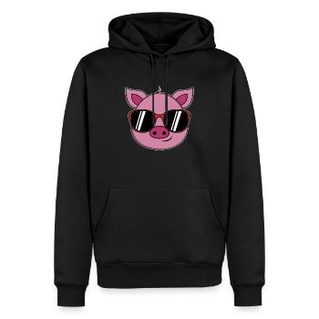 Kühles Schwein - Männer Premium Bio Hoodie - Schwarz - Vorne - Nico (187cm)