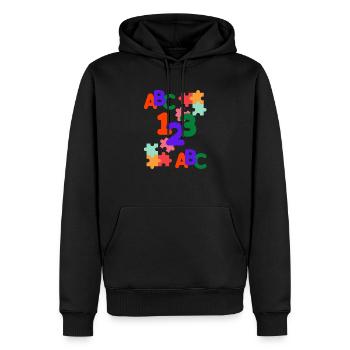 ABC - Männer Premium Bio Hoodie - Schwarz - Vorne - Nico (187cm)
