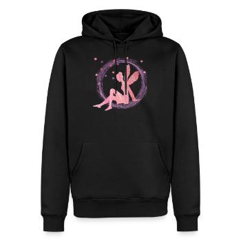 fee e 228 - Männer Premium Bio Hoodie - Schwarz - Vorne - Nico (187cm)