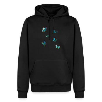 Schmetterlinge Blau - Männer Premium Bio Hoodie - Schwarz - Vorne - Nico (187cm)