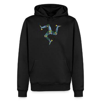 Tartan Triskelion - Männer Premium Bio Hoodie - Schwarz - Vorne - Nico (187cm)
