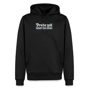 Probezeit Bestanden Festeinstellung Ausbildung - Männer Premium Bio Hoodie - Schwarz - Vorne - Nico (187cm)
