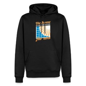 Solarenergie Sonnenstrom Solarstrom Photovoltaik - Männer Premium Bio Hoodie - Schwarz - Vorne - Nico (187cm)