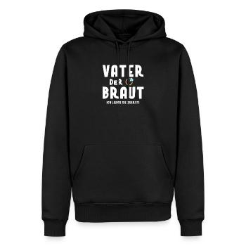 Vater der Braut Hochzeit Torte Geschenkidee - Männer Premium Bio Hoodie - Schwarz - Vorne - Nico (187cm)