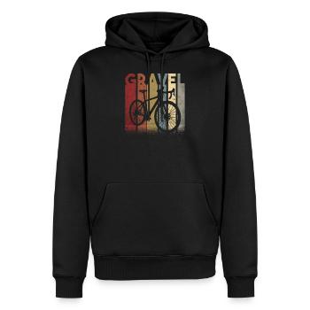 Gravel vélo Gravel vélo de route vélo cadeau rétro - Sweat à capuche Premium bio Homme - noir - Devant - Nico (187cm)