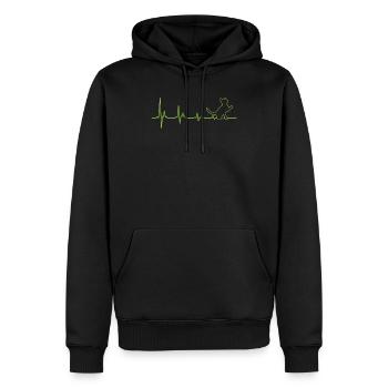 Les chats aiment les chats amoureux des chats - Sweat à capuche Premium bio Homme - noir - Devant - Nico (187cm)