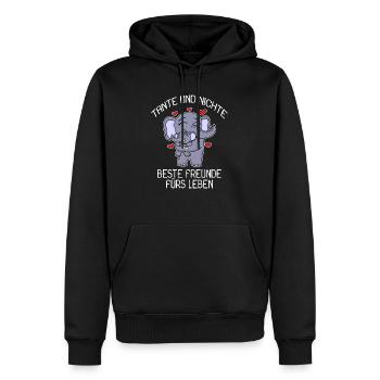 Tante und Nichte Bindung Beste Freunde Elefanten - Männer Premium Bio Hoodie - Schwarz - Vorne - Nico (187cm)