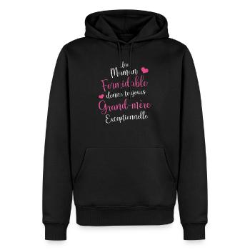 Une Maman Formidable Une Grand mère Exceptionnelle - Sweat à capuche Premium bio Homme - noir - Devant - Nico (187cm)