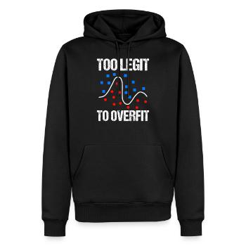 trop légitime pour surajuster le cadeau de la science des données - Sweat à capuche Premium bio Homme - noir - Devant - Nico (187cm)